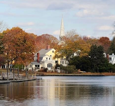 A Rhode Island harbor village in autumn